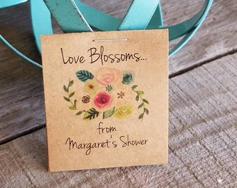 Personalized FUN SIZE Blue Roses Bridal Shower Flower Seed Packet Favors Sow in Love Wildflower Seeds Wedding Favors