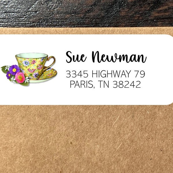 Return Address Labels for envelopes | Custom Address Labels | Yellow Chintz Teacup