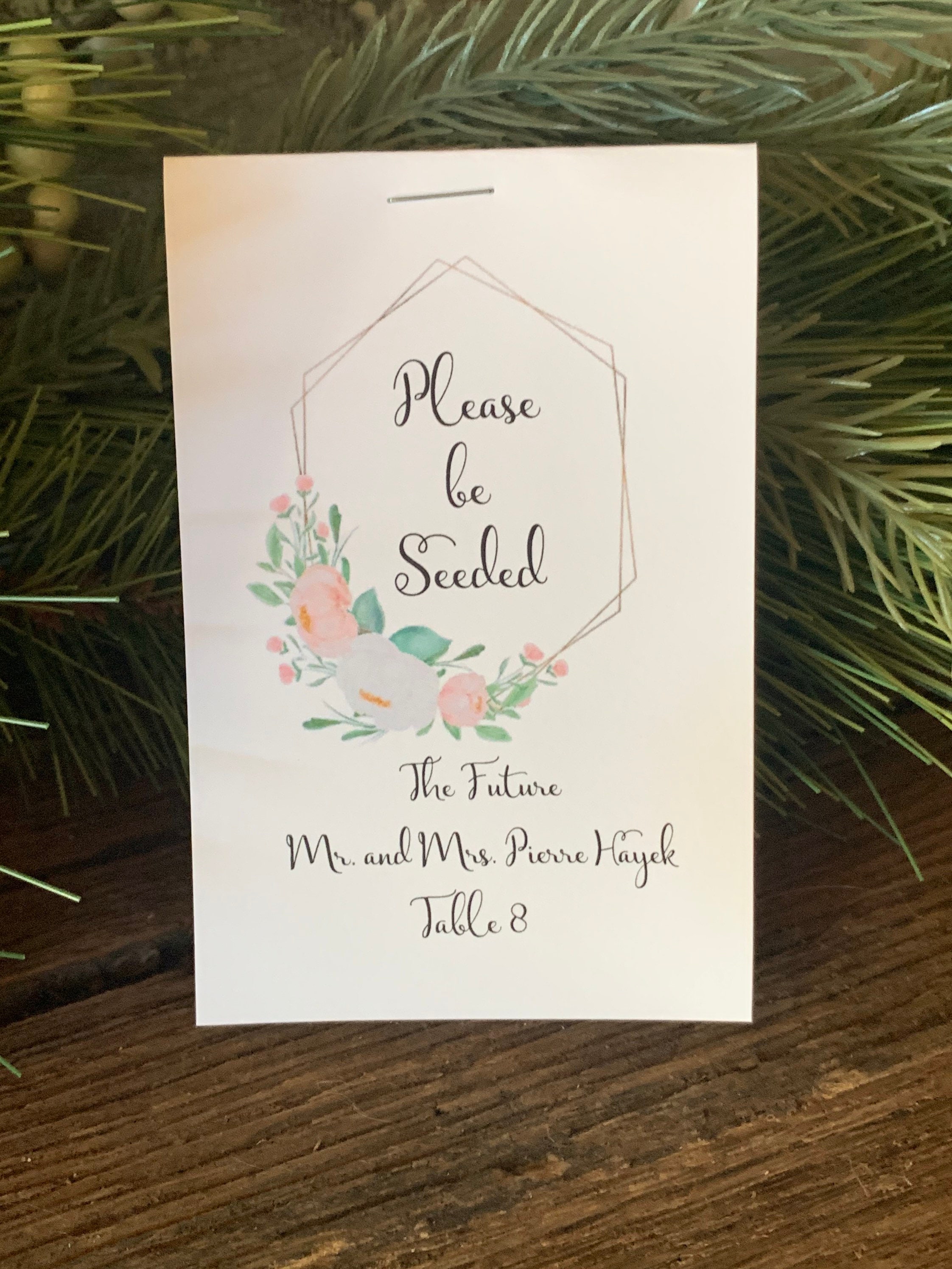 Wedding Reception Place Cards Printed with Guest Name and Etsy