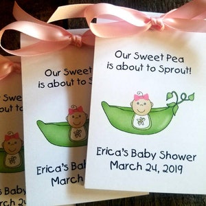Baby Shower Favors , Sweet Pea Themed Favors , Flower Seed Packets Wildflowers or Sunflower Seeds image 7