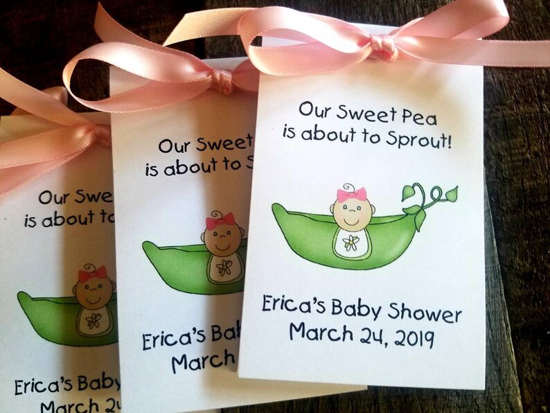 Baby Shower Favors , Sweet Pea Themed Favors , Flower Seed Packets Wildflowers or Sunflower Seeds image 7