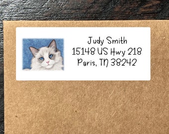 Ragdoll Cat Breed Ragdoll Kitten Custom Address Labels ,  Personalized Address Labels , Personalized Return Address Labels , Shipping Labels