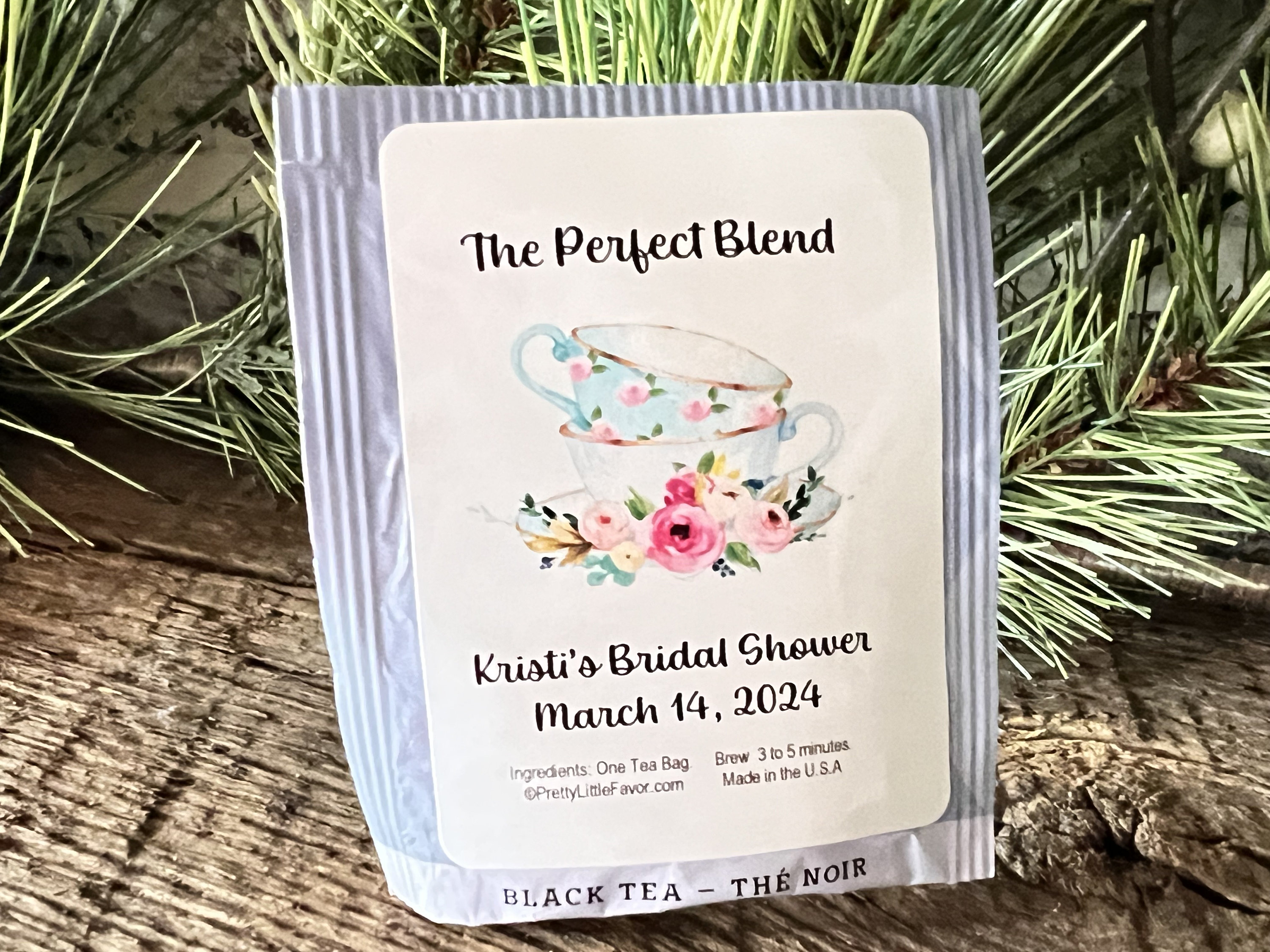 Stacked Teacups Tea Bag Favors