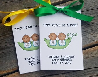 Twins Two Peas in a Pod, Baby Shower Favors, Sweet Pea, Flower Seeds Party Favors