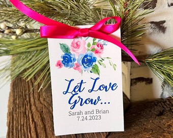 Pink and Blue Bridal Shower Seed Packet Favor // Let Love Grow // Custom Wedding Shower Seed Favor // Couples Shower Favors