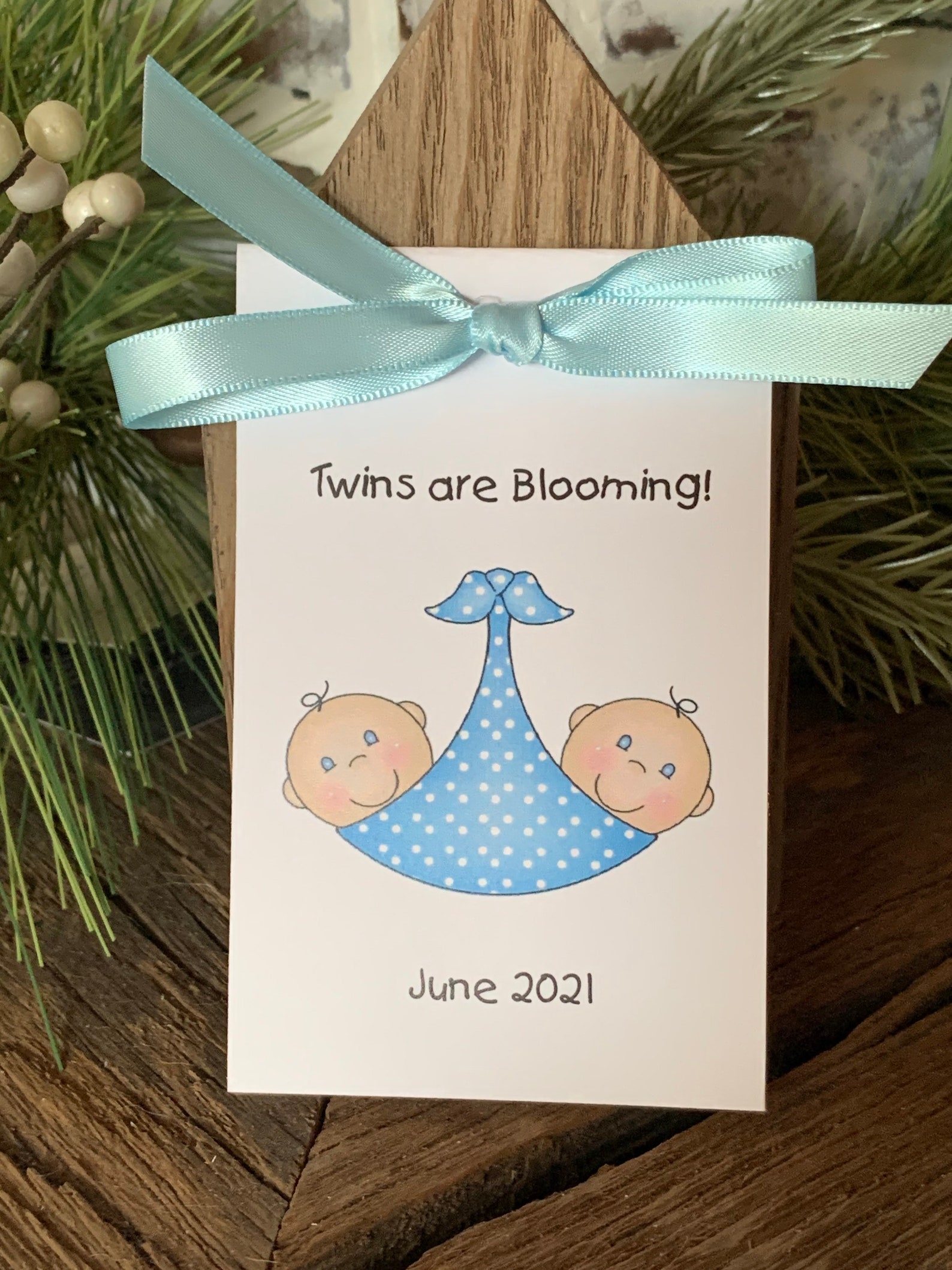 Baby Shower Favors Twins or Two Babies Baby Shower Seed Etsy