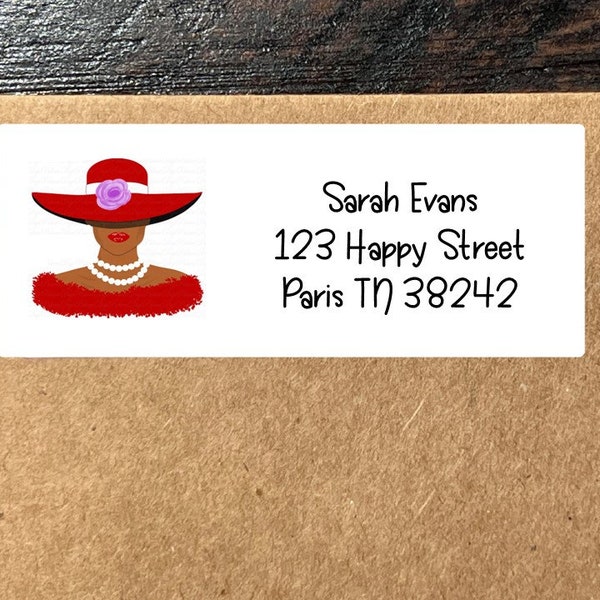 Red Hat Lady, Return Address Labels, Red Hat Ladies