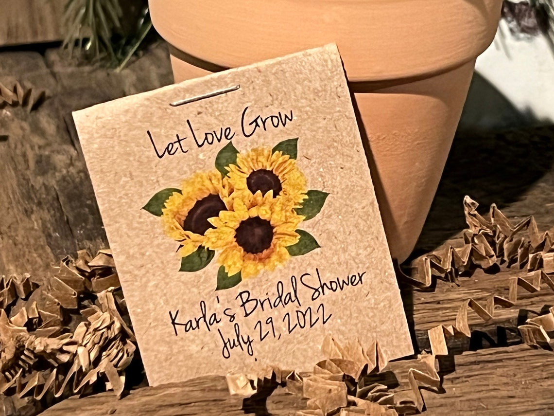 MINI Wedding Favors Bridal Shower Favors Sunflowers Seeds Let - Etsy