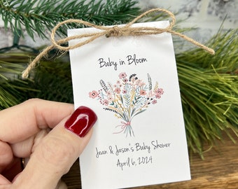 Baby Shower Seed Packet Favor / Baby in Bloom / Custom Baby Shower Seed Favor / Wildflowers Seed Pack