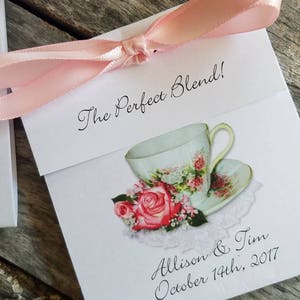 Tea Favors Personalized for your event | Tea Party Favors | Bridal Shower | Baby Shower wedding shower The Perfect Blend tea packets