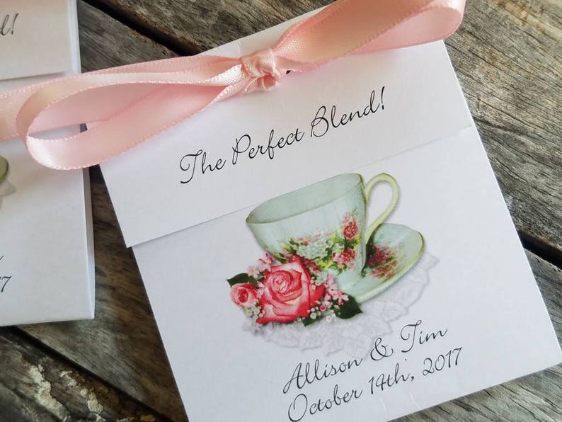 Bridal Shower Tea Favors Personalized Tea Bag for Wedding Etsy