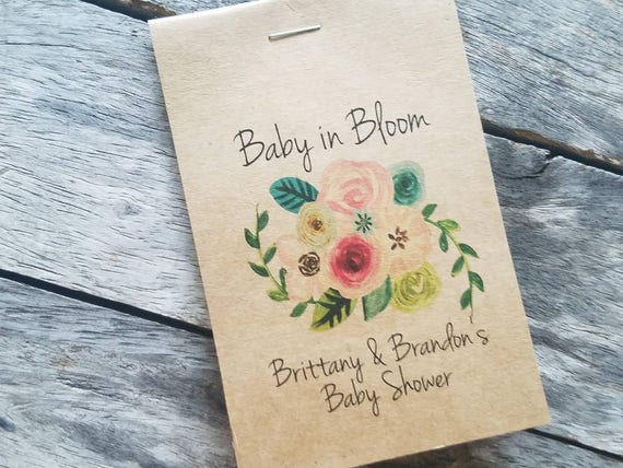 Baby Shower Seed Packet Favors, Baby Shower Favors, Baby in Bloom