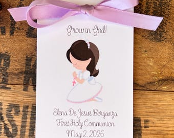 First Holy Communion Flower Seed Packets Favors for Baptism Confirmation Keepsakes\Little Girl Praying Favors\flower seed packets