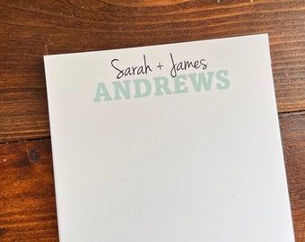 Personalized Notepad , Monogram , first and last name , Note Pad Personalized , Couples gift