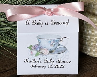 Baby Shower Favors ,A Baby is Brewing Tea Packets