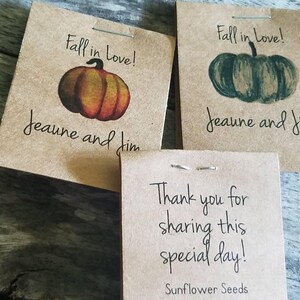 MINI Fall in Love , Flower Seed Packets, Pumpkin themed , Autumn , Fall in Love Flower Seed Packets zdjęcie 7