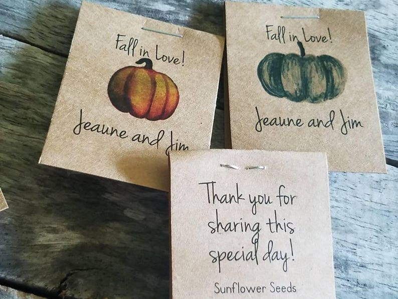 MINI Fall in Love , Flower Seed Packets, Pumpkin themed , Autumn , Fall in Love Flower Seed Packets image 7