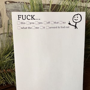 Fuck This That Funny Notepad , 50 Pages of Pure Entertainment Hilarious Note Pad stick figure Middle finger image 7