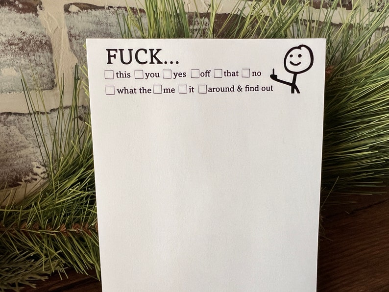 Fuck This That Funny Notepad , 50 Pages of Pure Entertainment Hilarious Note Pad stick figure Middle finger image 7