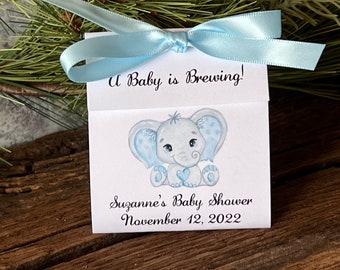 Elephant Tea Bag Favors for Baby Shower Tea Party Favors Baby Boy 1st Birthday Favors