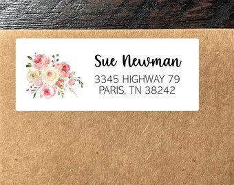 Return Address Labels , Boho Blush Floral Address Stickers , Envelope Labels TOP SELLING