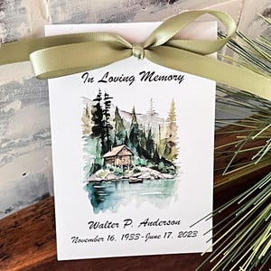 OUTDOORSMAN Memorial Seeds Favors | Funeral Memorial Gift | Celebration of Life Cards | Sympathy in Memory Of
