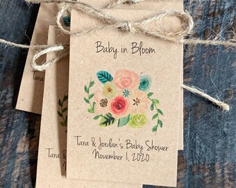 Baby in Bloom / Baby Shower Seed Favor / Baby Sprinkle Flower Seed Packets