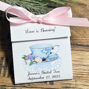 Personalized Tea Bag Favors: Baby Shower, Bridal Shower, Birthday