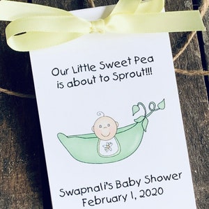 Baby Shower Favors , Sweet Pea Themed Favors , Flower Seed Packets Wildflowers or Sunflower Seeds image 4