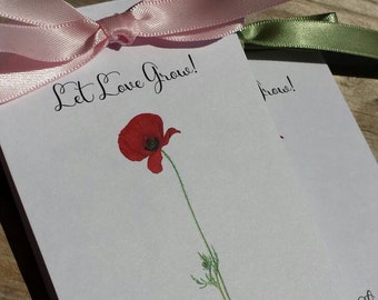 Let Love Grow Flower Seed Packets | Red Poppy Design