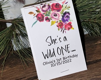 1st Birthday Party Favors ,First Birthday Flower Seed Packets , wildflowers She’s a wild ONE Seed Favors