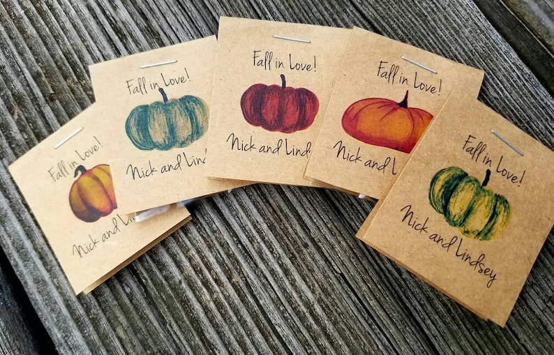 MINI Fall in Love , Flower Seed Packets, Pumpkin themed , Autumn , Fall in Love Flower Seed Packets zdjęcie 4