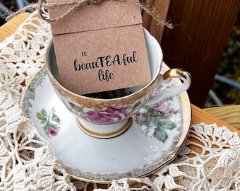 Elegant and Thoughtful Tea Favors , for Memorial Service , Funeral Gift Tea Packets