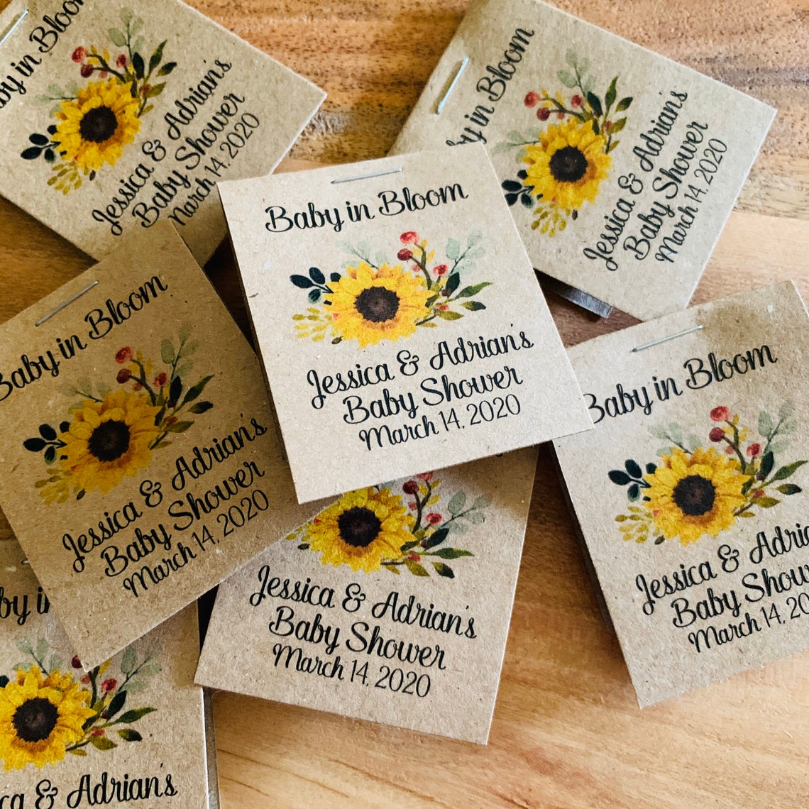 Mini BABY SHOWER Sunflower themed Flower Seed Favors Baby in Etsy