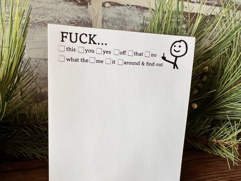 Fuck This That Funny Notepad , 50 Pages of Pure Entertainment Hilarious Note Pad stick figure Middle finger image 2