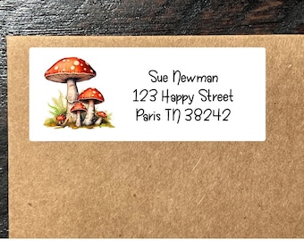 Mushroom Return Address Labels | Nature Woods