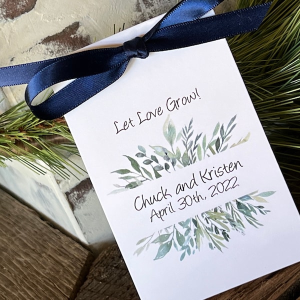 Boho Wedding Favors | Flower Seed Packets | Bohemian Greenery | Watercolor
