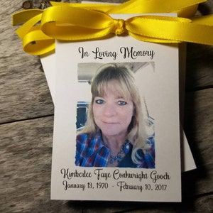 PHOTO Memorial Card | Funeral Favor | Bereavement Flower Seed Packets