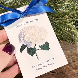 Flower Seed Packets || for Bridal Shower or Wedding || HYDRANGEA design || Let Love Grow