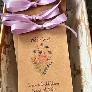 Bridal Shower Favors, Wildflower Seed Packets, Flower Seeds for Wedding Reception, Couples Shower