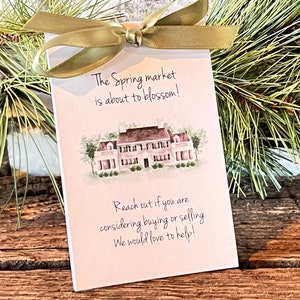 The Real Estate Market is Blooming Seed Packet Pop By | Realtor Referral Business Card, Open House , business marketing