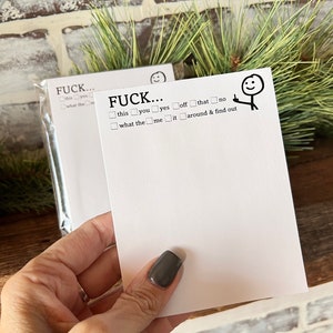 Fuck This That Funny Notepad , 50 Pages of Pure Entertainment Hilarious Note Pad stick figure Middle finger image 3