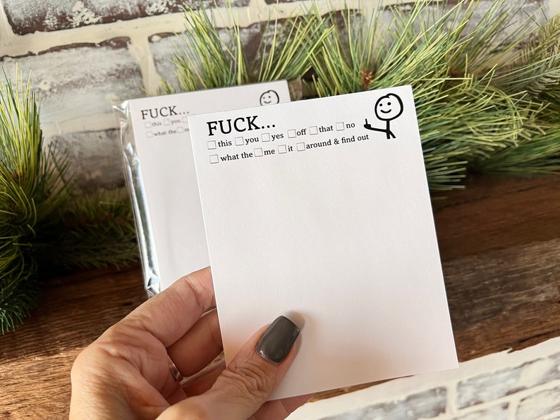 Fuck This That Funny Notepad , 50 Pages of Pure Entertainment Hilarious Note Pad stick figure Middle finger image 3