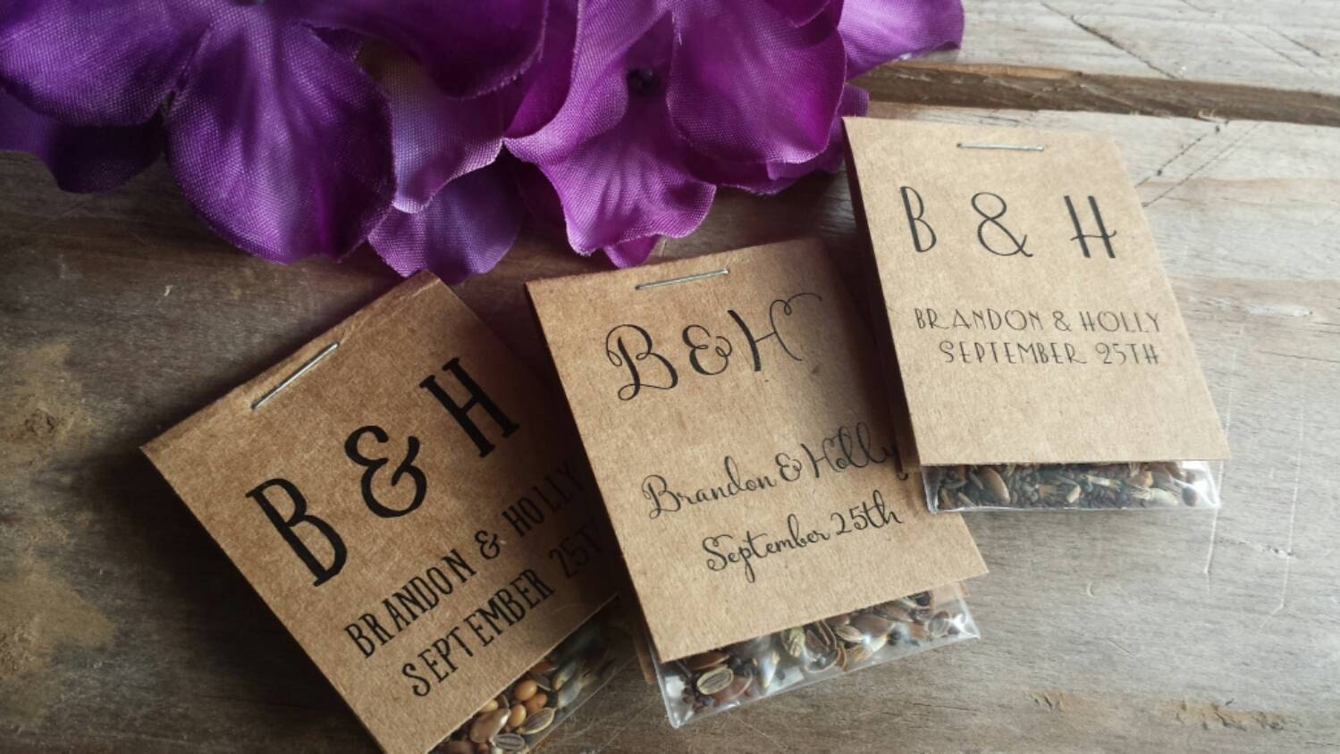 Personalized MINI Bridal Shower Flower Seed Packet Favors Etsy