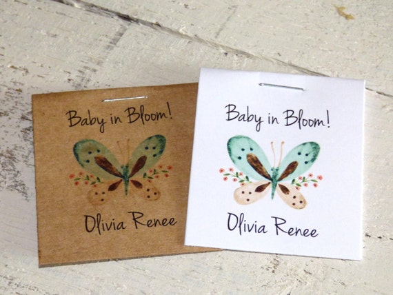 Baby in Bloom, Personalized Baby Shower Seed Packet Favors