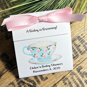 Tea Favors for Baby Shower: Stacked Floral Teacups (Customizable Set)