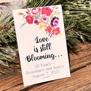 Wedding Anniversary Favors ,Flower Seed Packets , custom Anniversary Favors Floral Seed Favors
