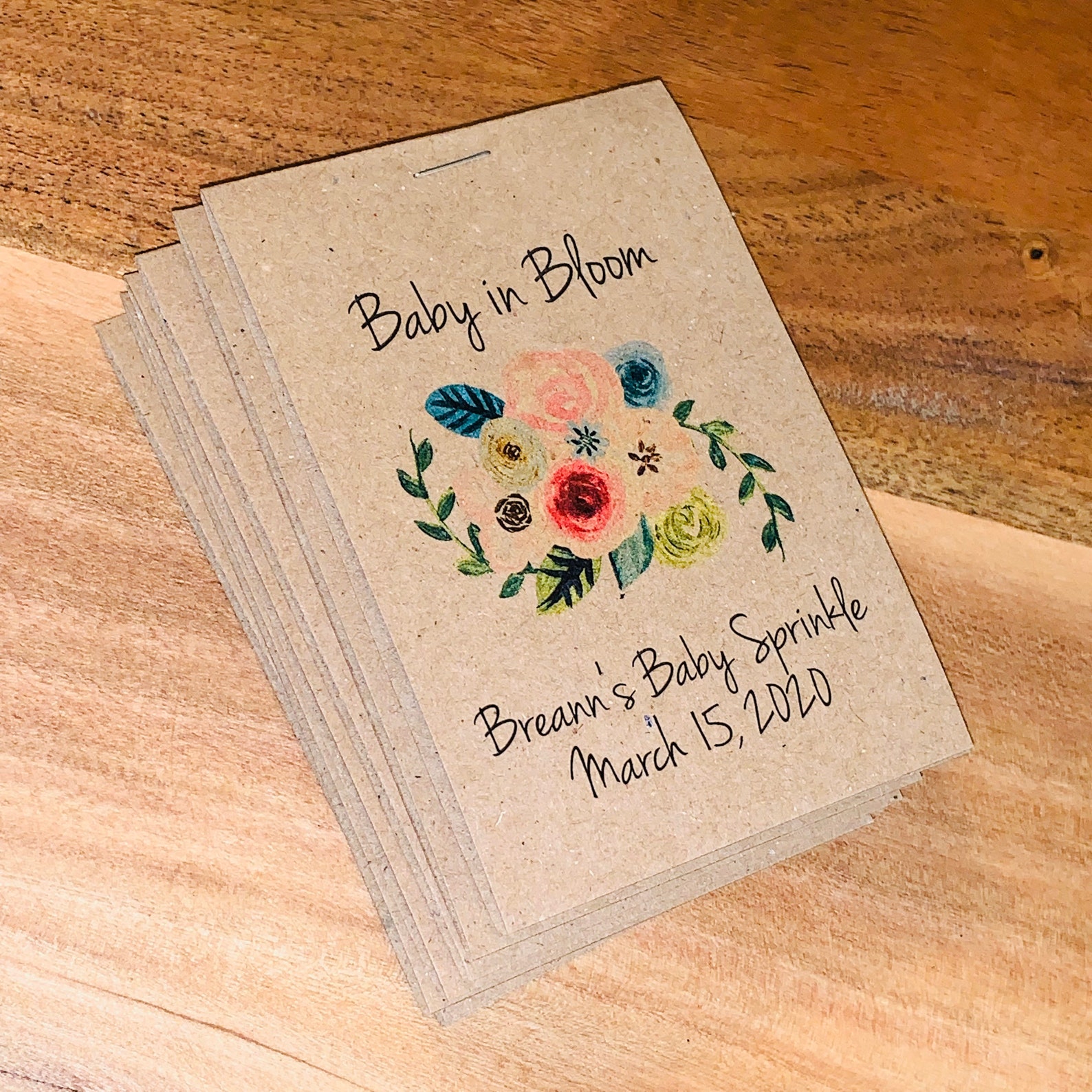 Rustic BABY Shower Flower Seed Packet Favors Watercolor Etsy