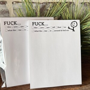 F*ck This That Funny Notepad, 50 Pages of Pure Entertainment" Hilarious Note Pad -stick figure Middle finger image 8