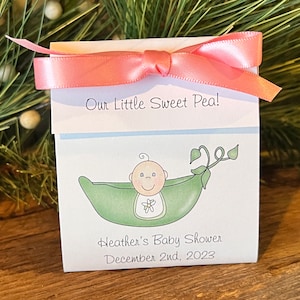 Baby Shower Tea Favors | Pea in a Pod | Sweet Pea Favors for guests